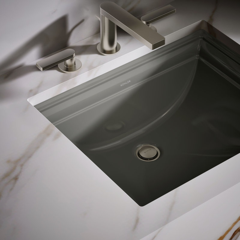 Memoirs Vitreous China Rectangular Undermount Bathroom Sink with Overflow, Thunder Gray