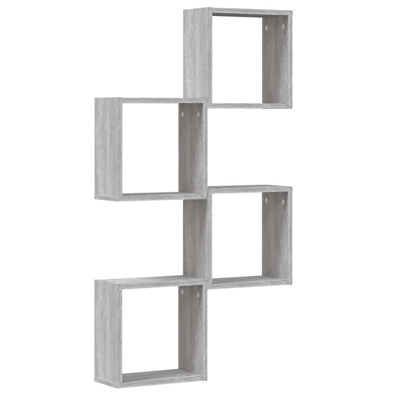 Wall Cube Shelves 4 Pcs, 30cm H x 30cm W x 15cm D, Grey Sonoma