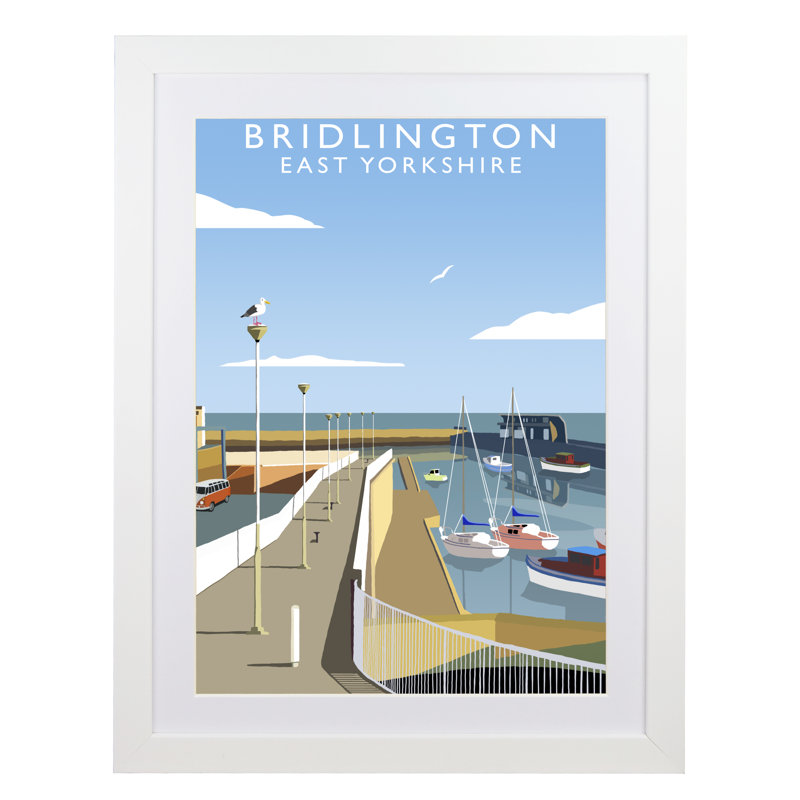 Bridlington by Richard O'Neil - Print, White Wood Frame, 43.5 cm H x 33.5 cm W x 2.2 cm D