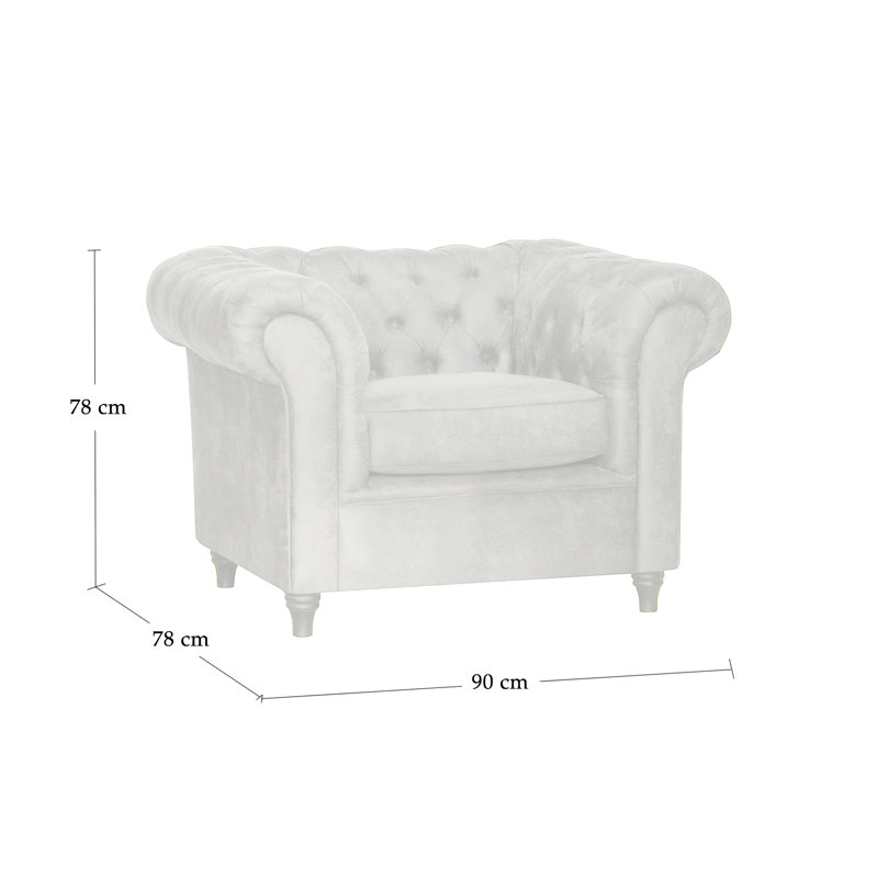 Littlehampton Upholstered Chesterfield Chair, Dark Grey