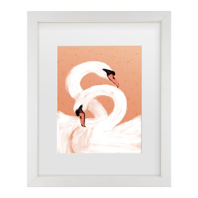 Bolog Treechild Swans Matted Framed Art