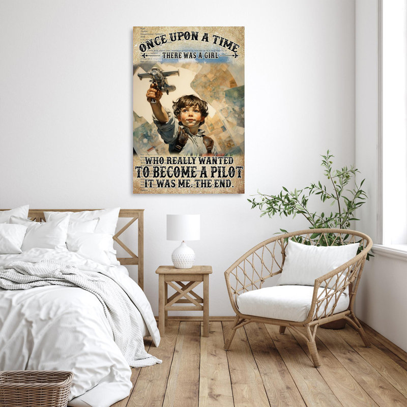 To To A Pilot 3 - 1 pièce, impression de rectangle sur toile tendue | 0493, H 36 po x l 24 po x P 1,25 po