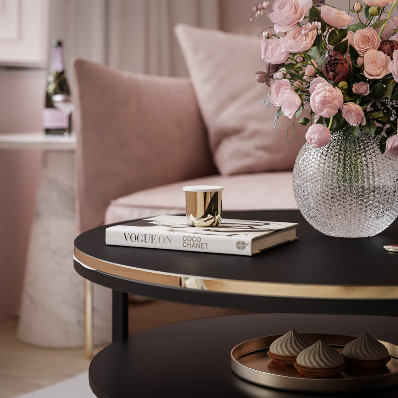 Coffee Table with Storage, Black