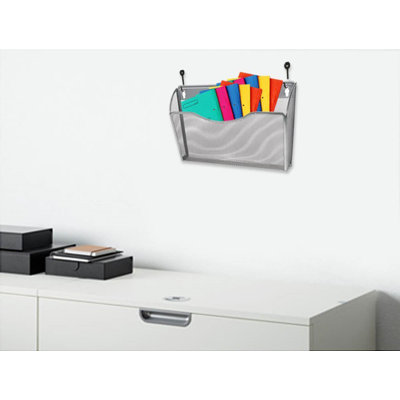 Organisateur de dossiers mural suspendu en maille de bureau l 13,13 po x H 8,5 po x P 3,75 po Faulkner