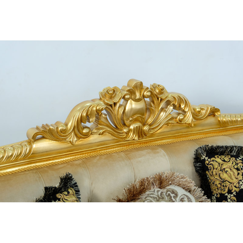 Luxor Sofa, 44.5" H x 105" W x 37.5" D, Gold