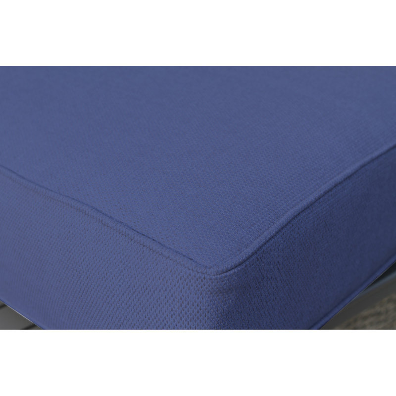 Demarest Wicker Fully Assembled 6 - Person Seating Group with Cushions, Sunbrella Navy Blue