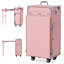 Manicure Trolley with Table, Pink Foldable Traveling Nail Desk w/Storage, Worktable and Mirror
