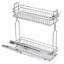Organisateur de cuisine robuste à 2 niveaux escamotable - Support à épices coulissant chromé pour armoires sans cadre - Glissières à roulement à billes silencieuses - Convient aux bouteilles et aux pots - 5,7 pouces de large