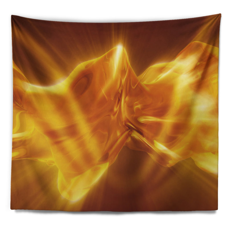Plasmas abstraits et liquide avec tapisserie Fiery Shine, H 50 po x l 60 po