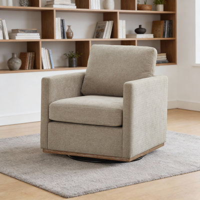 30.5" W Upholstered Comfy Swivel Club Chair