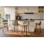 Tabouret de comptoir pivotant en cuir moderne de 26 po avec structure en bois robuste-2025727767