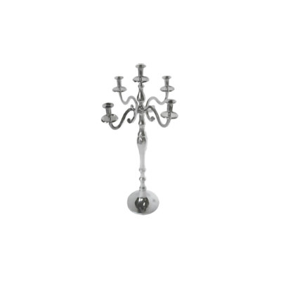 Porte-bougie en aluminium chromé