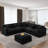 Spacious 6-seat Modular L-shaped Sectional Sofa With Ottoman, 10 Pillows, And Removable Down-filled Cushions In Marjoree Grey For Living Rooms,sectional sofa,sectional couch-102180129