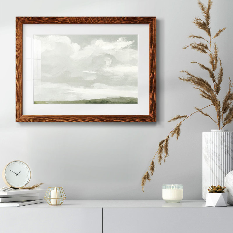 Gris gris ciel III - reproduction encadrée rustique avec tableau mat, Érable, H 22 po x l 32 po