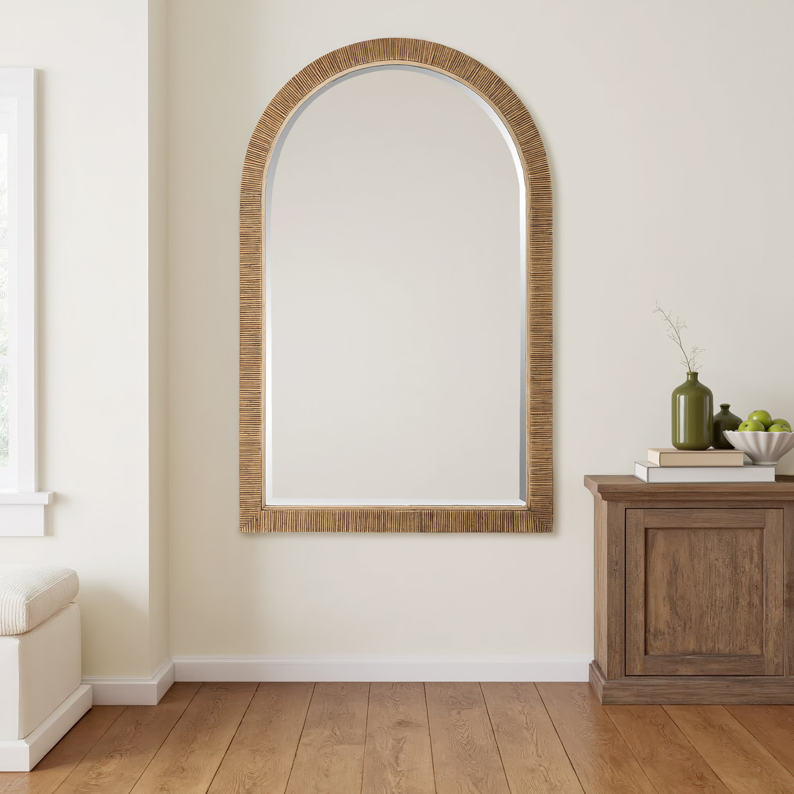 Adrianne 35" Rattan Accent Mirror