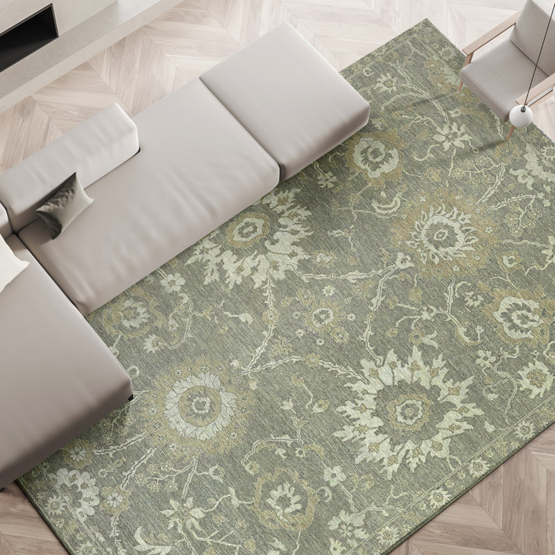Tapis rectangulaire en laine noué à la main, Rectangle 9' x 12'