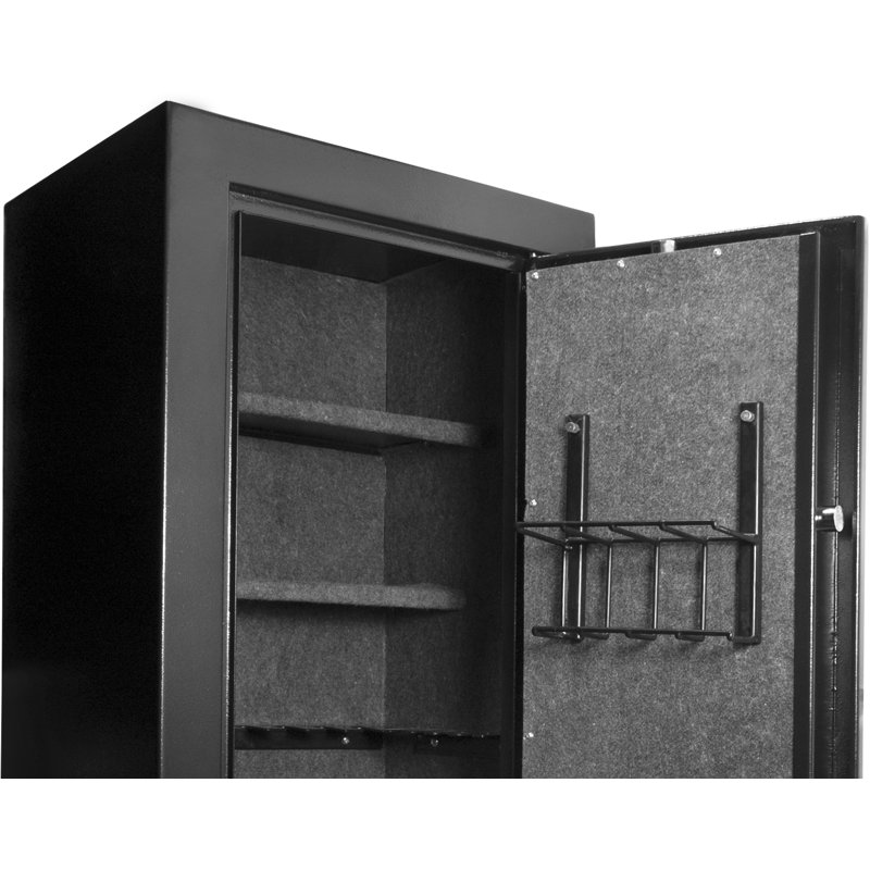 Black Steel Biometric Fingerprint Rifle Safe with 16-Gun Capacity