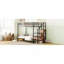 Lit superposé simple en métal avec échelle de rangement latérale et garde-robe