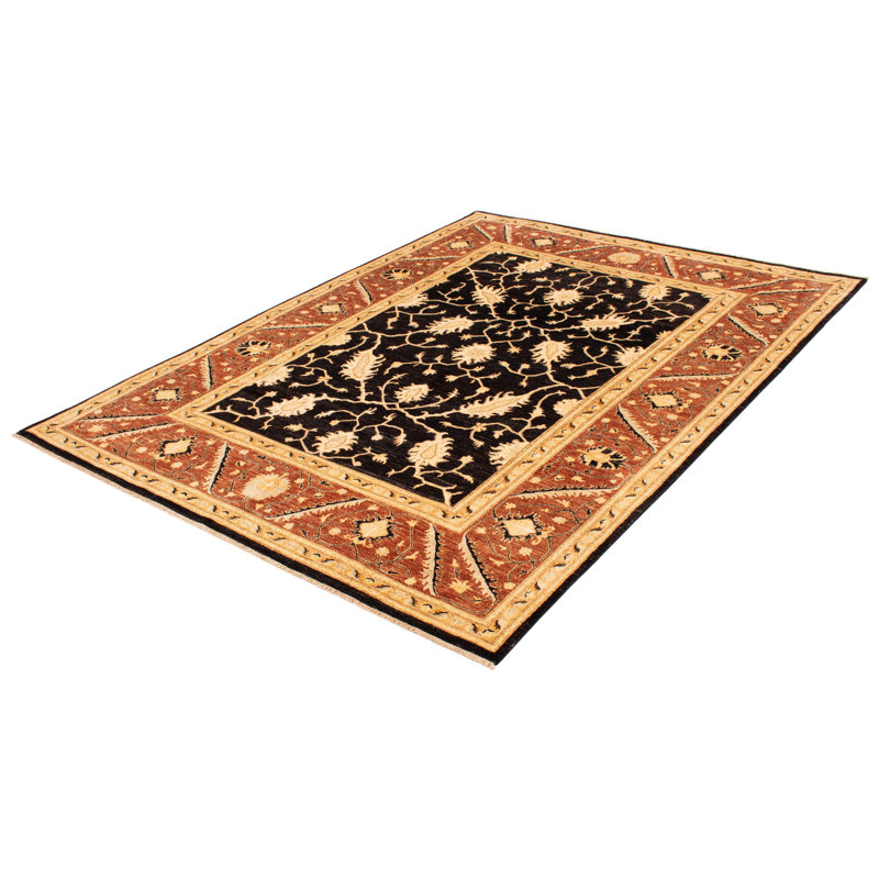 Tapis noir Peshawar Oushak 9 pi 0 po x 12 pi 0 po