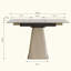 Table de salle à manger rétractable à dalle de roche pliante, table carrée extensible moderne avec base en acier inoxydable revêtue de cuir, table de cuisine à double usage pour les petits appartements