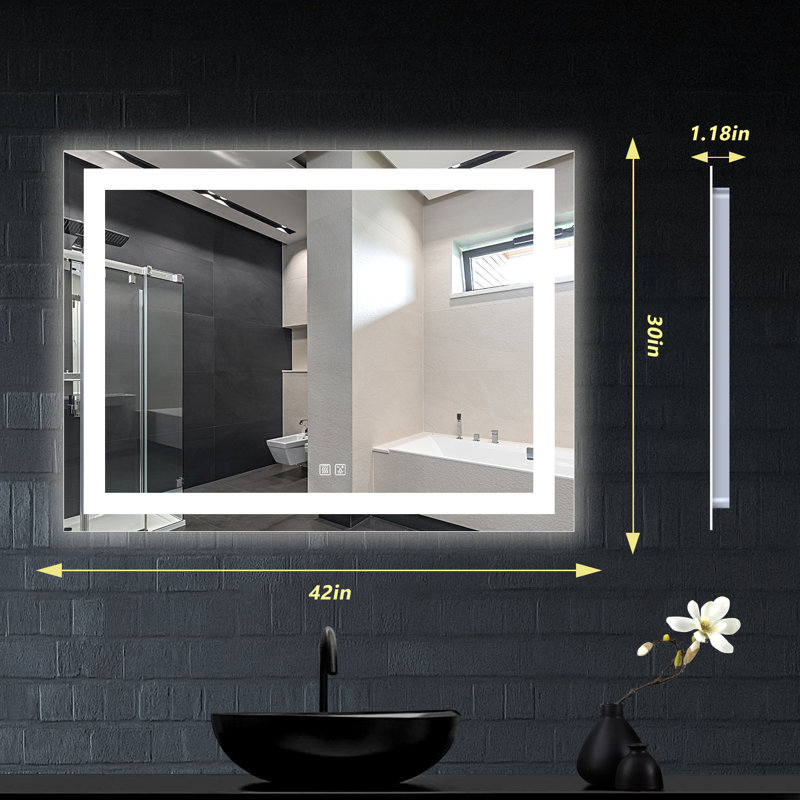 Naliyah Flat Wall Mirror, 42" x 30"