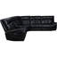 Canapé modulaire en cuir noir à double puissance avec capitonnage à grille moderne et porte-gobelets amovibles pour la console