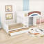 Lit superposé double en bois avec garde-robe et tiroirs intégrés-559269145