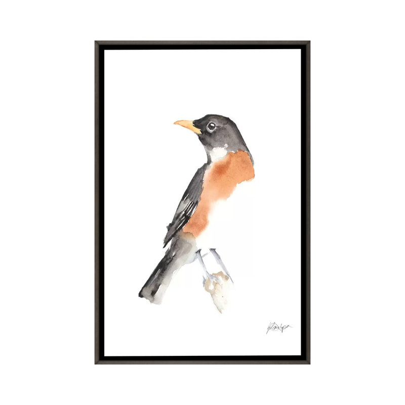 «Watercolor Songbirds IV» par Ethan Harper - reproduction d'art, Pas de tapis, H 26 po x l 18 po x 1,5 po