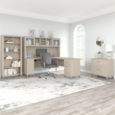 Tall 5 Shelf Bookcase in Sand Oak