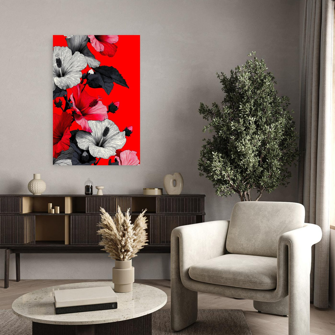 Vibrant Tropical Hibiscus Bold Modern Vibrant Hibiscus Flower Nature Wall Art Print