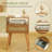 Mid Century Modern Nightstand - Small Bedside Table With Rattan Drawer - Wood End Table With Open Shelf For Small Spaces-1597398329
