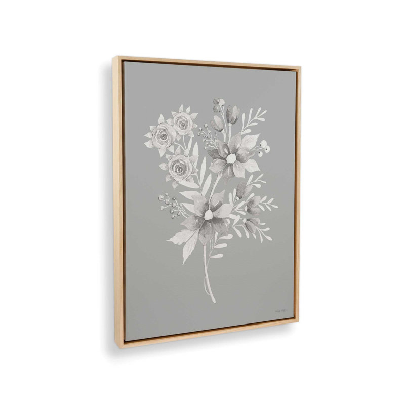 «Gray Botanical Set I» par Cindy Jacobs, reproduction d'art, L 12 po x H 16 po, Toile avec cadre, Tanné