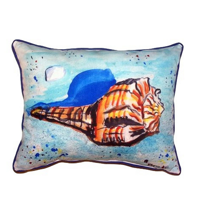 Shell Outdoor Reversible Throw Pillow, 11" H x 14" W