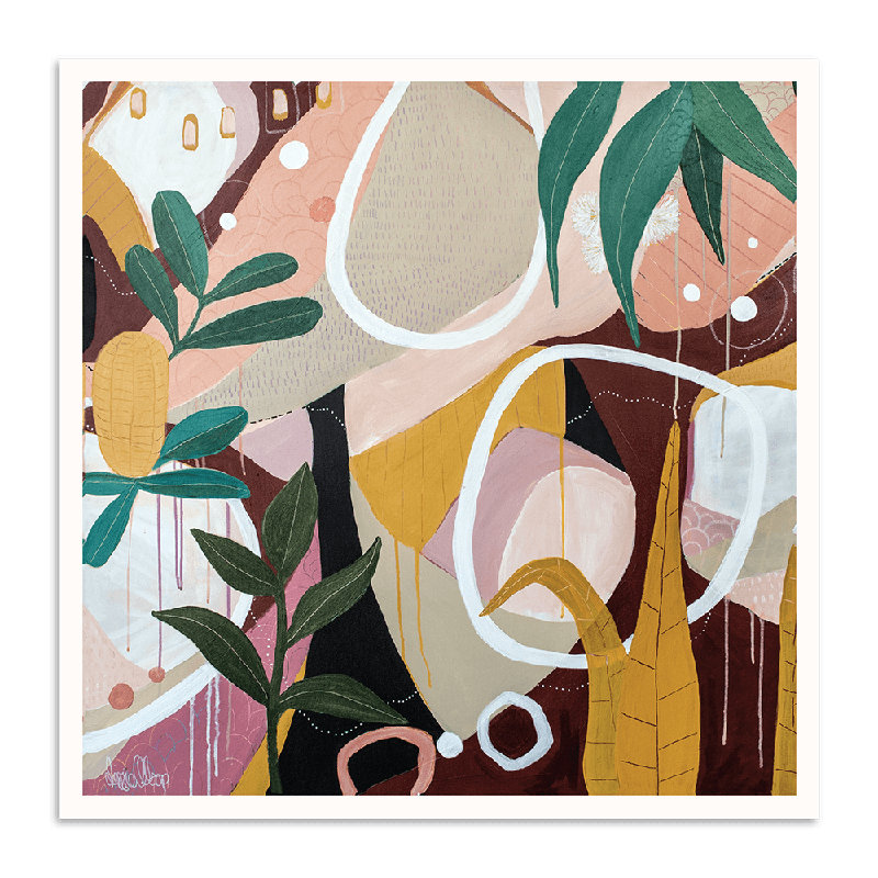 Beach Track by Lizzie Alsop - Print, White Wood Unframed, 41" H x 41" W x 1.5" D