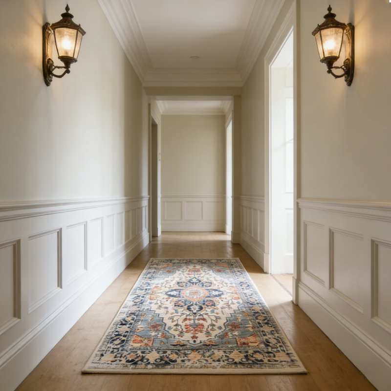Tapis de couloir en faux cachemire Boho