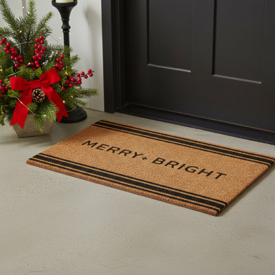 Paillasson 24 po x 36 po brun et noir Merry and Bright