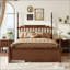 Grand lit plateforme avec lit gigogne simple TG et tiroirs de rangement-133631712