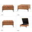 93cm Wide Faux Leather Tufted Square Solid Colour Standard Ottoman with Storage
