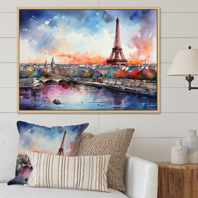 «Paris Cityscape Eiffel Tower in Spring I», reproduction sur toile