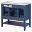 Meuble-lavabo autoportant de 36 po avec comptoir d'évier, armoire en bois massif et panneau de fibres à densité moyenne avec 1 compartiment d'armoire et 3 tiroirs, bleu-174475601