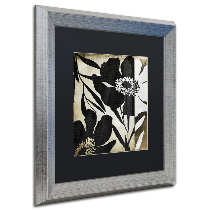 Jadaya «Floral Jungle Lines II» par Color Bakery, impression encadrée, Noir, H 16 po x l 16 po x P 0,5 po
