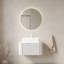 Meuble-lavabo flottant moderne avec lavabo, céramique durable et pierre frittée, finition blanche
