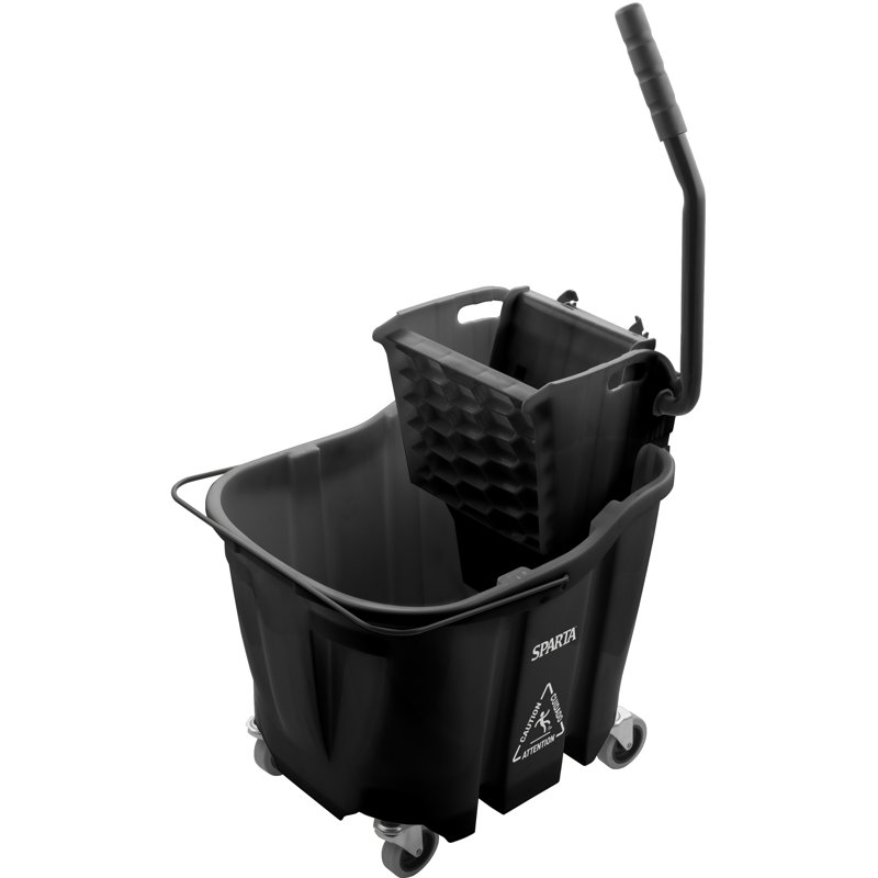 Combo seau à vadrouille 35 qt OmniFit: Essoreuse à pression latérale 35 pte - Jaune, Noir