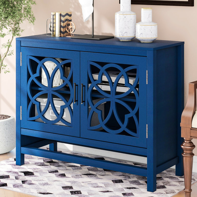 Buffet décoratif 2 portes Tahacha, Bleu marine