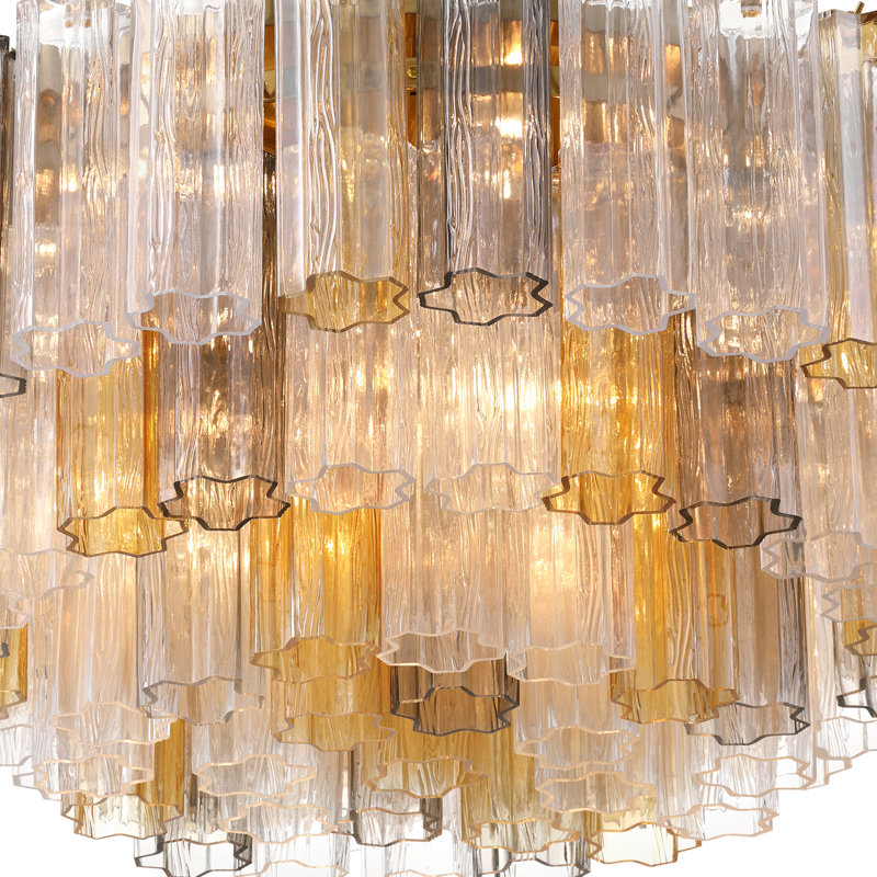 Shaurya 16 Light Aged Brass Flush Mount, Laiton vieilli / automne