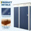 Remise de rangement extérieure multi-usage 5x3FT, remise en acier galvanisé verrouillable avec toit incliné pour la cour, le patio-122877646
