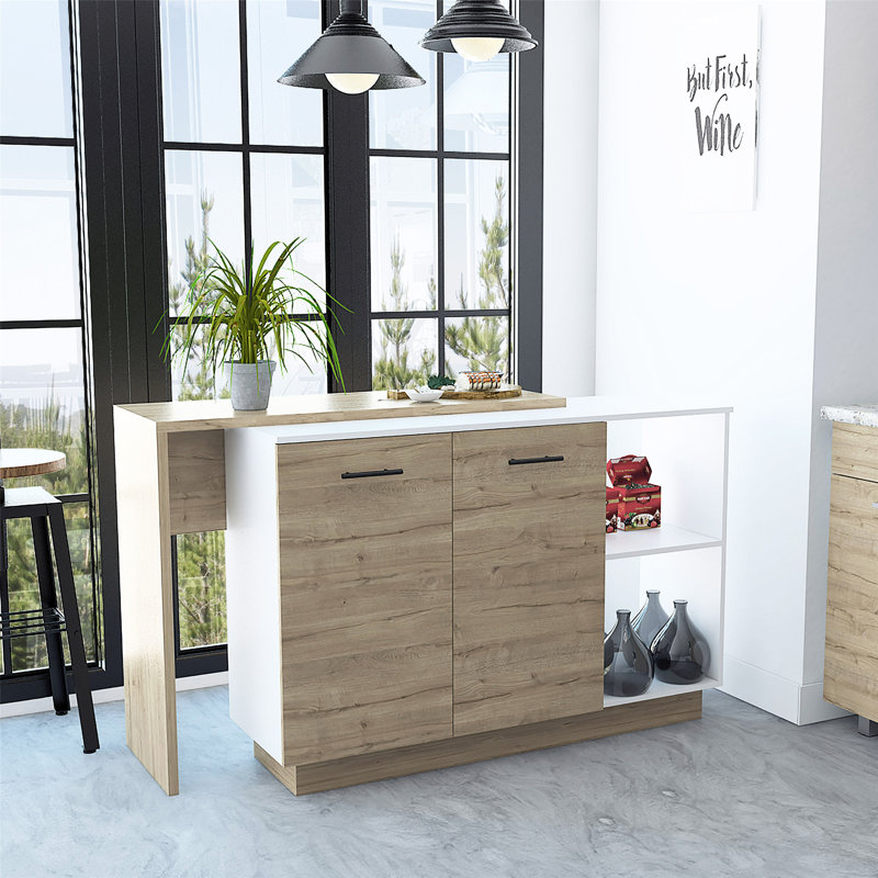 Stylish Multi-functional Kitchen Island for Modern Kitchen Spaces, White