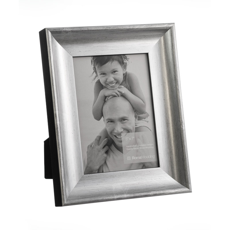 Wood Gilded Picture Frame, Silver, 5" x 7"