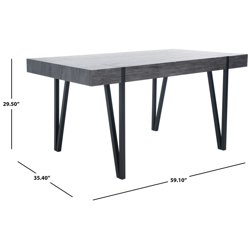 Table de salle à manger 35,4 po Salemburg, Chêne noir / pieds noirs