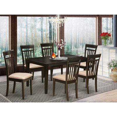Alingtons 6 - Person Rubberwood Solid Wood Dining Set by Winston Porter